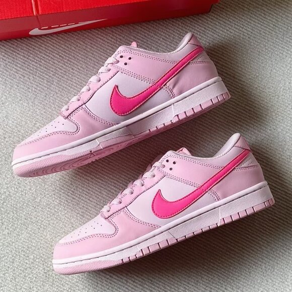 Nike Shoes - Nike Dunk Low "Triple Pink" - Soft Pastel with Vibrant Pink Accents